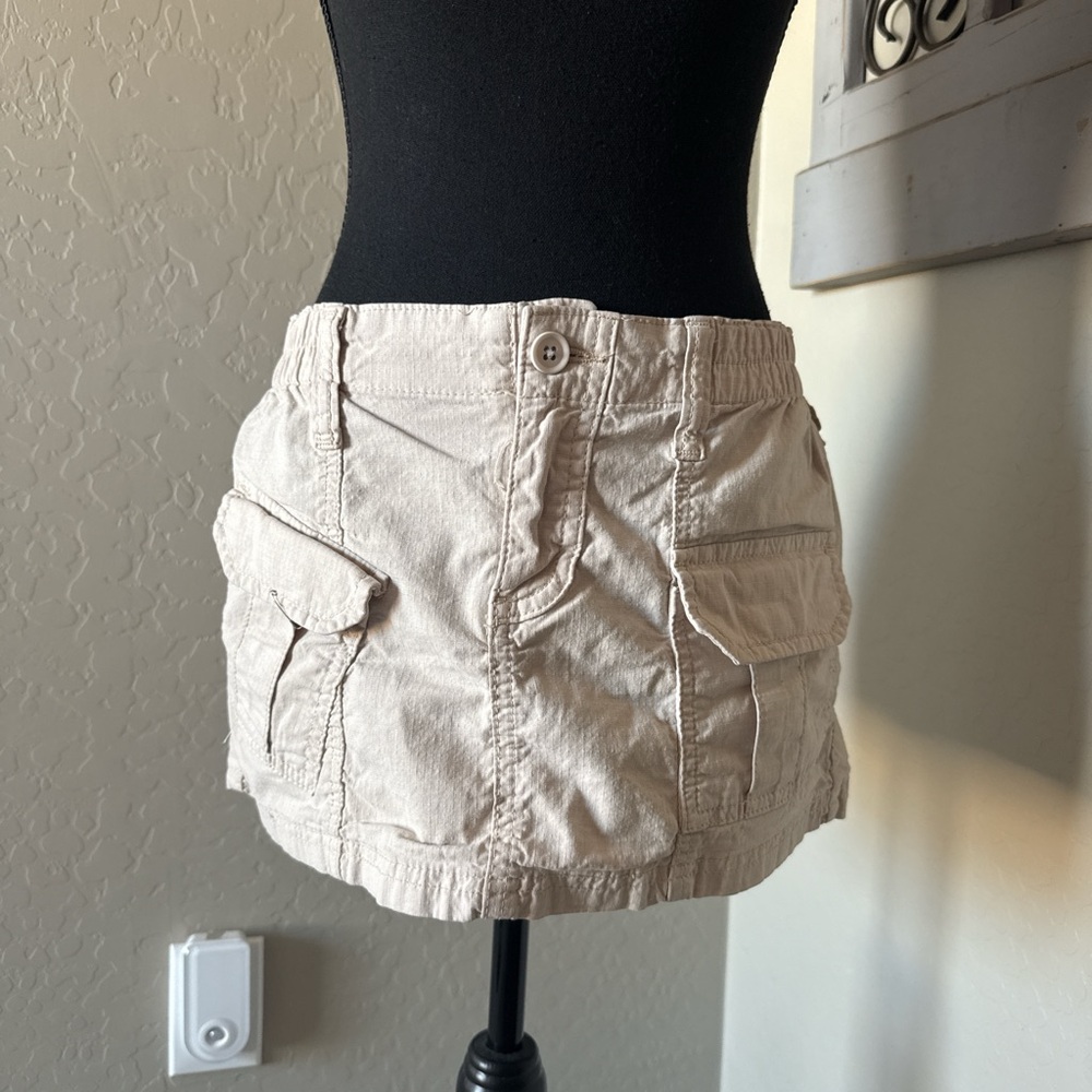 Urban Outfitters Beige Cargo Mini Skirt